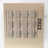 2022-2023カレンダー業務案内三折ホール 三つ折りカード (内部最初)