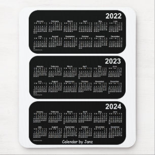 2022-2024白いネオンJanz著3年のカレンダー マウスパッド