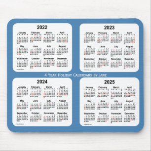2022-2025 Janz著鋼色の休日のカレンダー マウスパッド