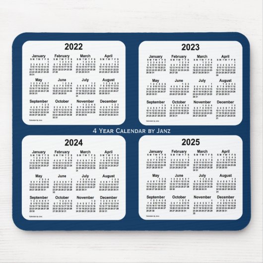 2022-2025 Police Box Blue 4 Year Calendar by Janz マウスパッド (正面)