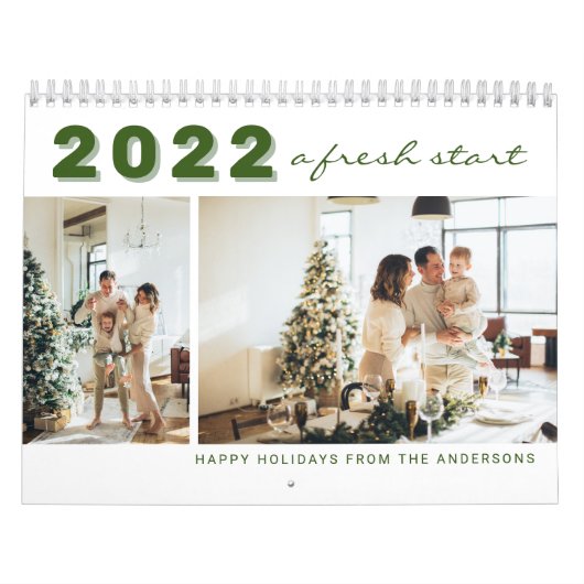 2022 A Fresh Start New Year モダン Family Photo カレンダー (カバー)
