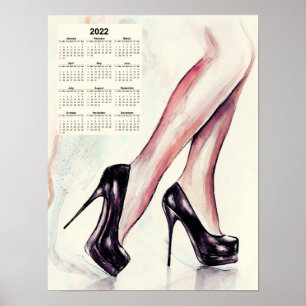2022 Calendar, High heels - womens attribute ポスター