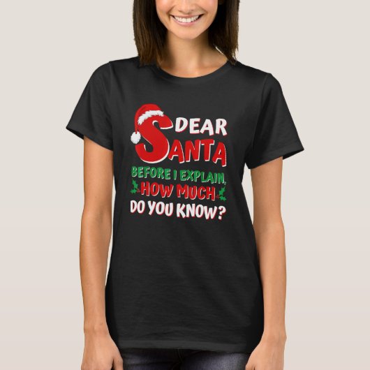 2022  Christmas  Kids Adults Santa I Can Explain Tシャツ (正面)