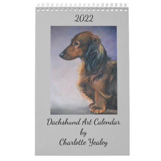 2022 Dachshund Dog ArtCalendar著Charlotte Yealey著 カレンダー (カバー)