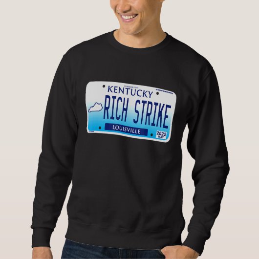 2022 Derby Winner Rich Strike LicenseプレートGraphi スウェットシャツ (正面)