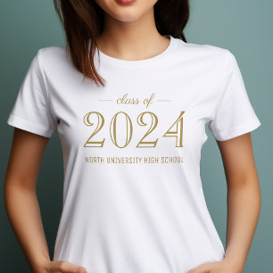 2022 Elegant Gold Custom Graduation Tシャツ