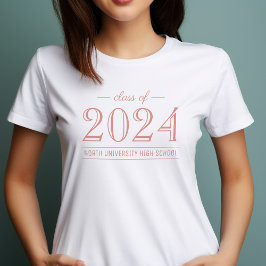 2022 Elegant Rose Gold Custom Graduation Tシャツ