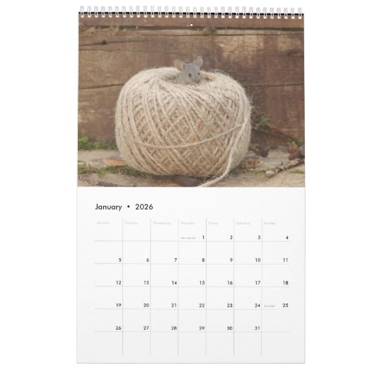 2022 George the mouse calendar カレンダー (1月 2026)