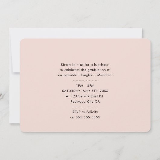 2022 GRADパーティーモダンレターオーバレイピンク サンキューカード (裏面)