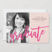 2022 GRADパーティーモダンレターオーバレイピンク サンキューカード (正面)