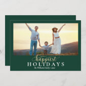 2022 Happiest Holidaysフォト挿入ホリデーカード シーズンカード (正面/裏面)