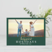 2022 Happiest Holidaysフォト挿入ホリデーカード シーズンカード (スタンド正面)