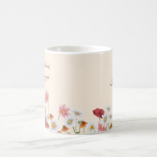 2022 JWカスタマイズ年文字 – 鳥花マグカップ コーヒーマグカップ (中央)