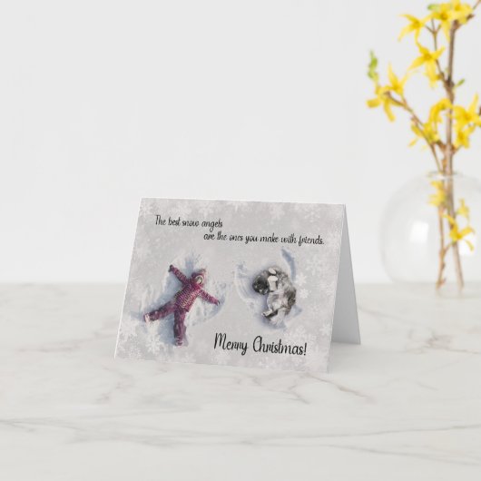 2022 Keeshond Christmas Card Blank inside カード (黄色い花)