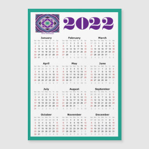 2022 Kente万華鏡のように千変万化するパターン付き磁気式5x7カレンダー