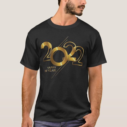 2022 lettering in gold tシャツ (正面)