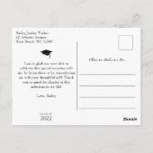 2022 Navy モダン Blue Photo Graduation Thank You ポストカード (裏面)