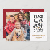 2022 Peace Love Joy写真クリスマス シーズンカード (正面/裏面)