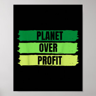 2022 Planet Over Profit Earth DayヴィンテージTシャツ ポスター