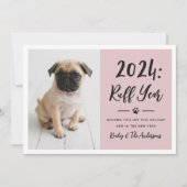 2022 Ruff Year Rosy Pinkおもしろい犬写真 シーズンカード (正面)