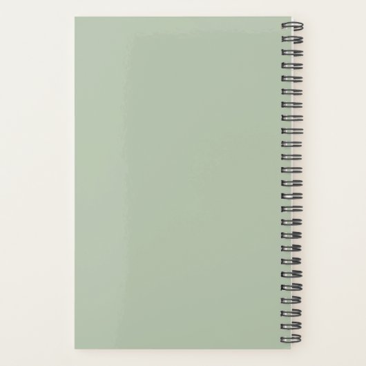 2022 Sage Greenスクリプトガーリーモノグラム名プランナー プランナー手帳 (裏面)