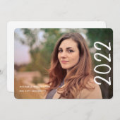 2022 Script モダン 1写真大学卒業 案内状 (正面/裏面)