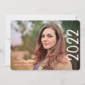 2022 Script モダン 1写真大学卒業 案内状 (正面)