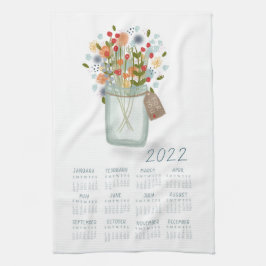2022 Tea Towel Calendar Flower Jar Kitchen Towel キッチンタオル