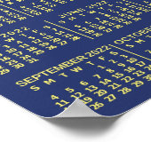 2022 Year Calendar Starry Night or Add Your Photo ポスター (角)