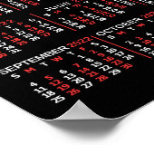 2022 Year Monthly Calendar Black Custom 3 Photos ポスター (角)