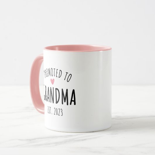 2023おばあちゃんの妊娠の発表に昇進 マグカップ (正面左)