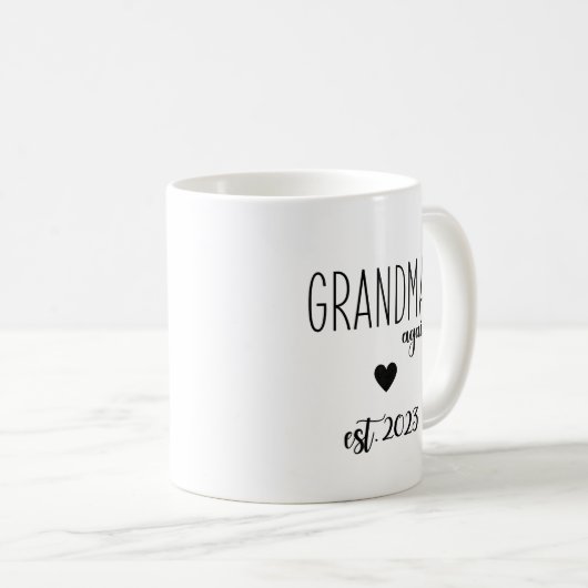 2023おばあちゃん再び、祖父母の発表 コーヒーマグカップ (正面右)