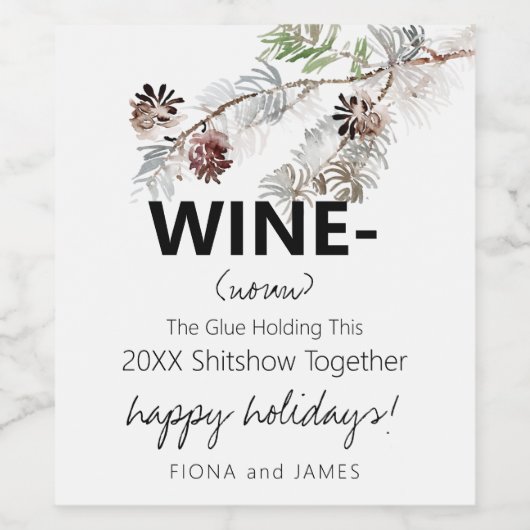 2023おもしろい年ワインの接着剤で私たちを一緒に緑を保持 ワインラベル (シングルラベル)