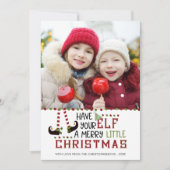 2023かわいい小妖精や小人メリーリトルクリスマス2024カレンダー シーズンカード (正面)