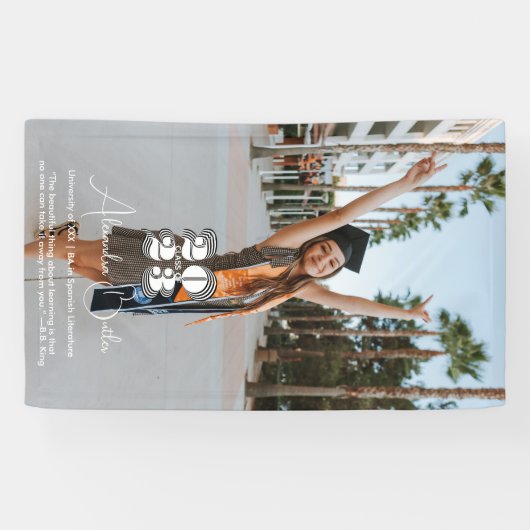 2023はっきりした年の写真クラスタイポグラフィ卒業 横断幕 (横)