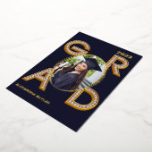 2023はっきりした年モダン卒業の海軍写真教室 箔招待状 (回転した状態)