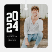 2023はっきりした年白黒写真研究科 メタルオーナメント (正面)