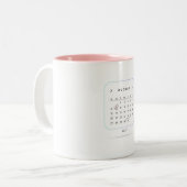 2023エレガント年のカレンダーとハートデザイン ツートーンマグカップ (正面左)