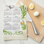 2023エレガント年やる気を起こさせる生予定表 キッチンタオル (四つ折り)