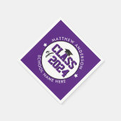 2023エレガント年パープル王室のクラス卒業 スタンダードカクテルナプキン (角)