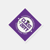 2023エレガント年パープル王室のクラス卒業 スタンダードカクテルナプキン (角)