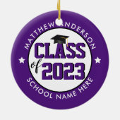 2023エレガント年パープル王室のクラス卒業 セラミックオーナメント (裏面)