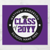 2023エレガント年パープル王室のクラス卒業 ビールラベル (シングルラベル)