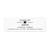 2023エレガント年差出人住所卒業クラス ラベル (正面)