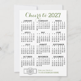 2023カレンダグリーンホワイトビジネス – ホリデーカード 招待状