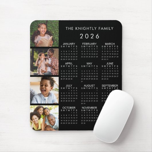 2023カレンダファミリ4写真パーソナライズされた色 マウスパッド (マウス)