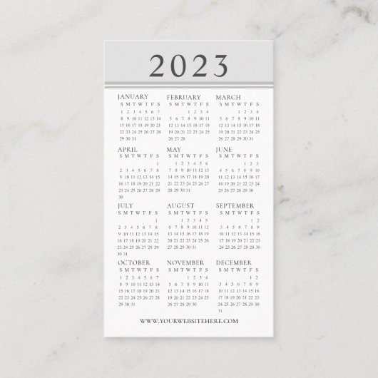 2023カレンダロゴ会社名刺 名刺 (裏面)