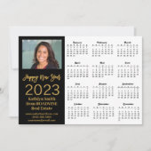 2023カレンダーのビジネスモダン金ゴールドスクリプトの写真 シーズンカード (正面)