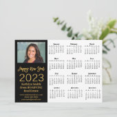 2023カレンダーのビジネスモダン金ゴールドスクリプトの写真 シーズンカード (スタンド正面)