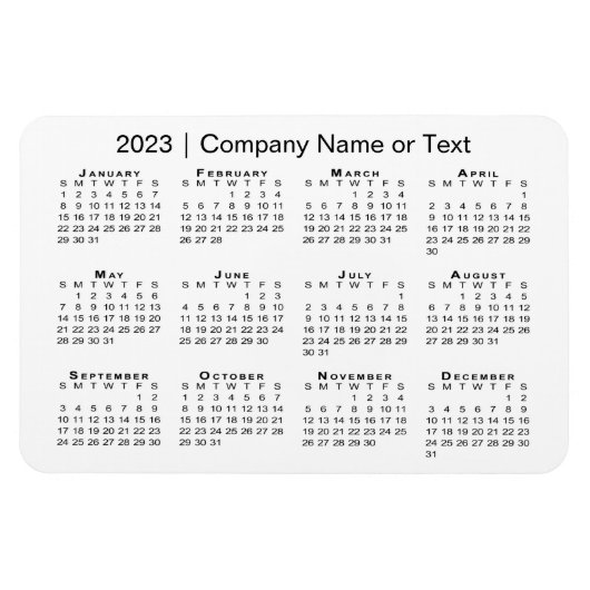 2023カレンダーカスタム文字白 マグネット (横)